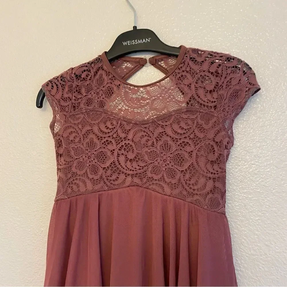 WEISSMAN Dance Costume mauve lace IDK You Yet 13407 MC-Medium child 10-12